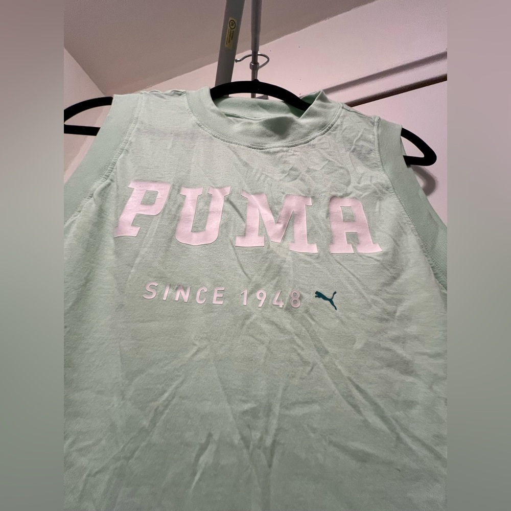Puma Light Green Crew Neck Tee
